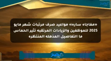 «مفاجأة سارة» مواعيد صرف مرتبات شهر مايو 2025 للموظفين والزيادات المرتقبة تثير الحماس ما التفاصيل المذهلة المنتظرة